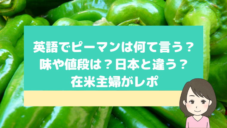 英語でピーマンは何て言う 味や値段は 日本と違う 在米主婦がレポ ボストン生活日記 英語でピーマンは何て言う 味や値段は 日本と違う 在米主婦がレポ ボストン生活日記